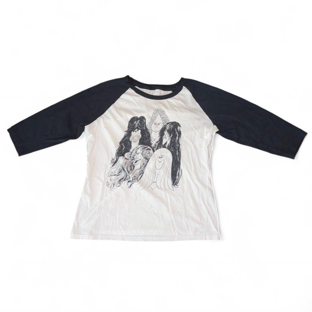 Black & White Raglan Graphic Tee - Women